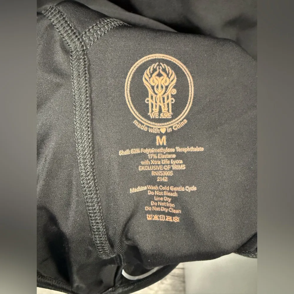 We Are Hah Gloves Off One Piece Swimsuit Bodysuit in Black Size M - Image 3