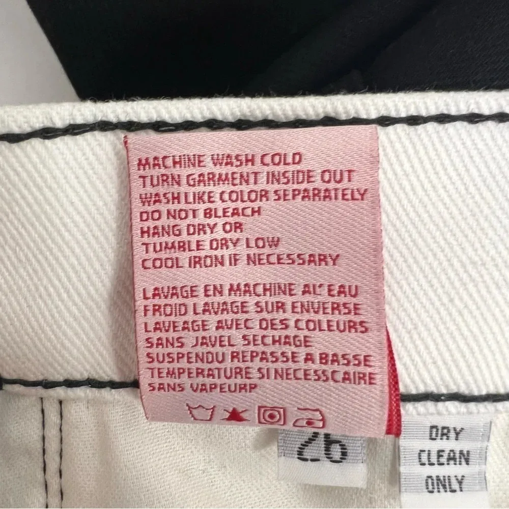 Revice Ex Boyfriend On Off Again Button Fly White Black Media Denim Size 26 - Image 12