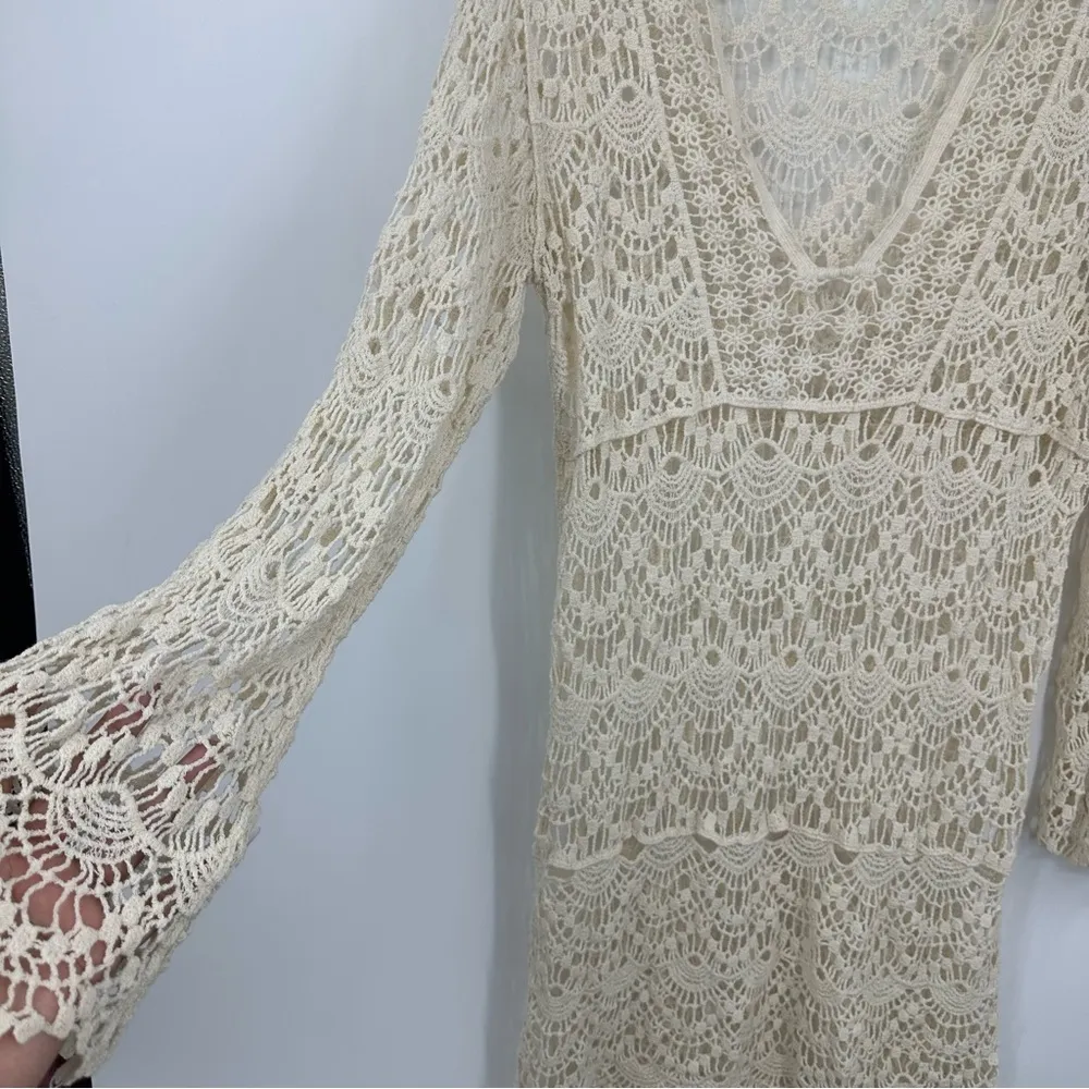 Vintage Y2K Boho Lace Duster Blouse Size Medium Fairycore Whimsical Early 2000s - Image 5