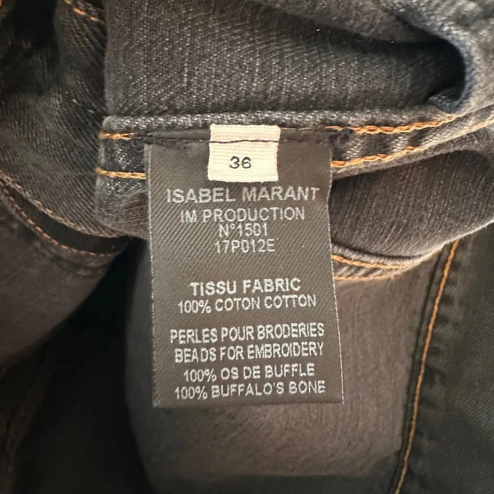 Isabel Marant Denim Jean Jacket Beaded Black Grey - Image 3