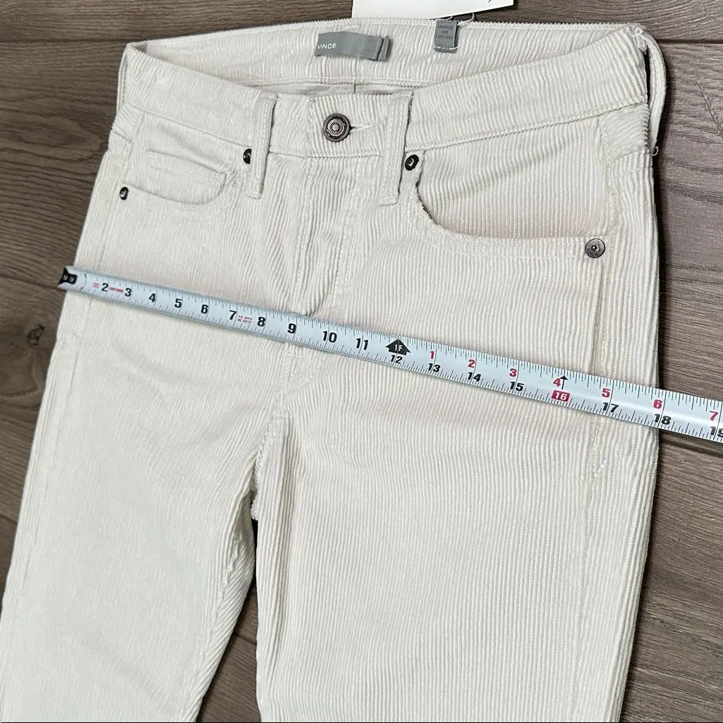 Vince‎ Union Slouch Cropped Corduroy Button Fly Straight Leg Pants Cream Size 0 - Image 8