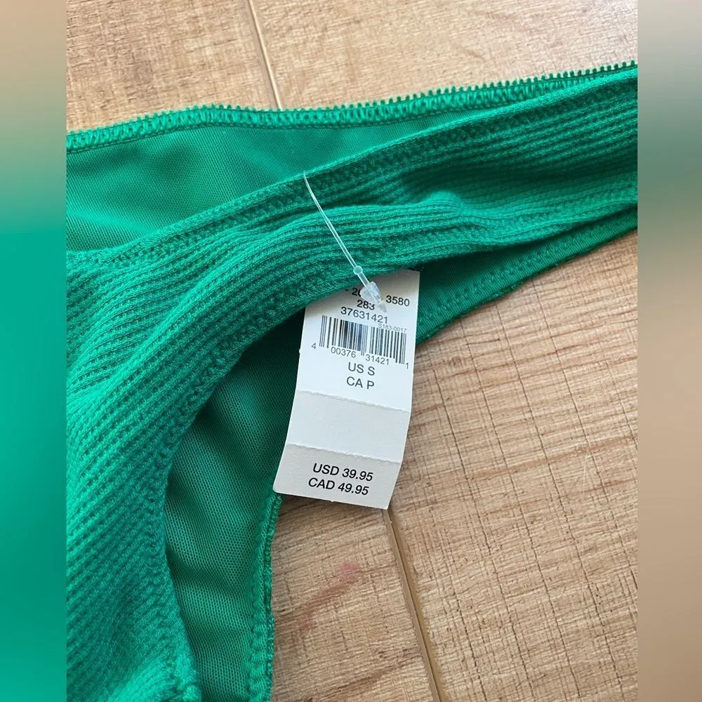 NWT Aerie Lace and ribbed bralette Size Small Bright Green - Image 5