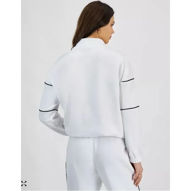 Rebellious One Junior London Fleece Quarter-Zip Sweatshirt size XS Bright White - Image 3