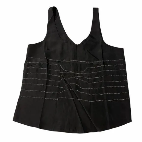 NWT Line & Dot Black Silver Chain Tank Top Blouse - Image 2