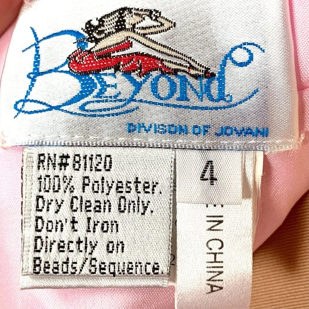 Beyond Jovani Pink Embroidered Evening Gown 4 Lace-Up Corset Back Mermaid Prom - Image 8