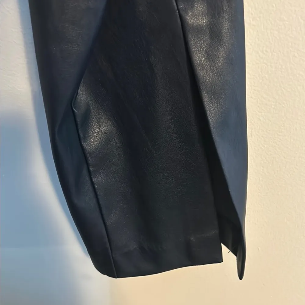 Fifteen Twenty Pants Blue Faux Leather Pants Casual Neutral High Rise Trendy - Image 10