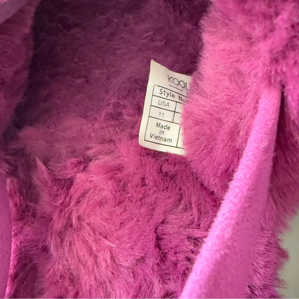 Koolaburra by UGG Women’s Size 11 Adjustable Slide Sandals Fuzz'd Out Fuchsia Purple - Image 9