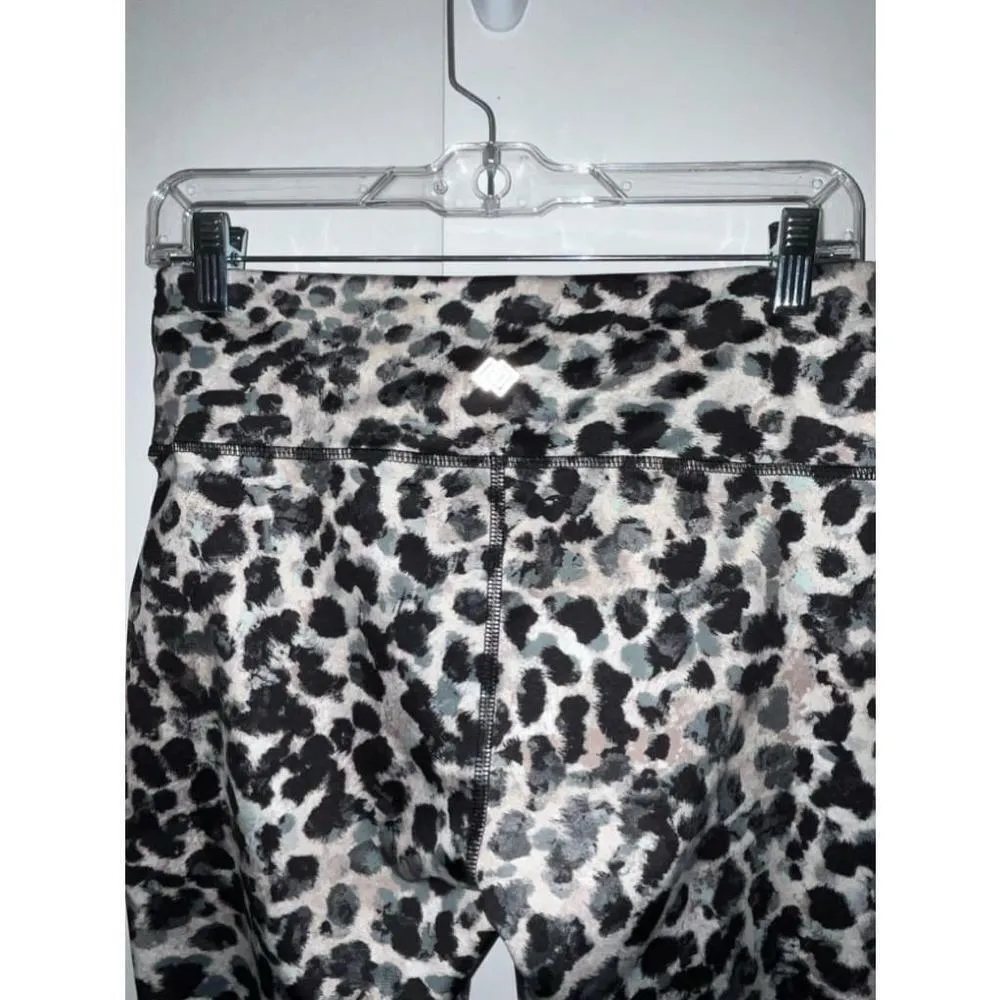 Zelos  Leopard Print Leggings Black Green Women’s Size M Medium - Image 5