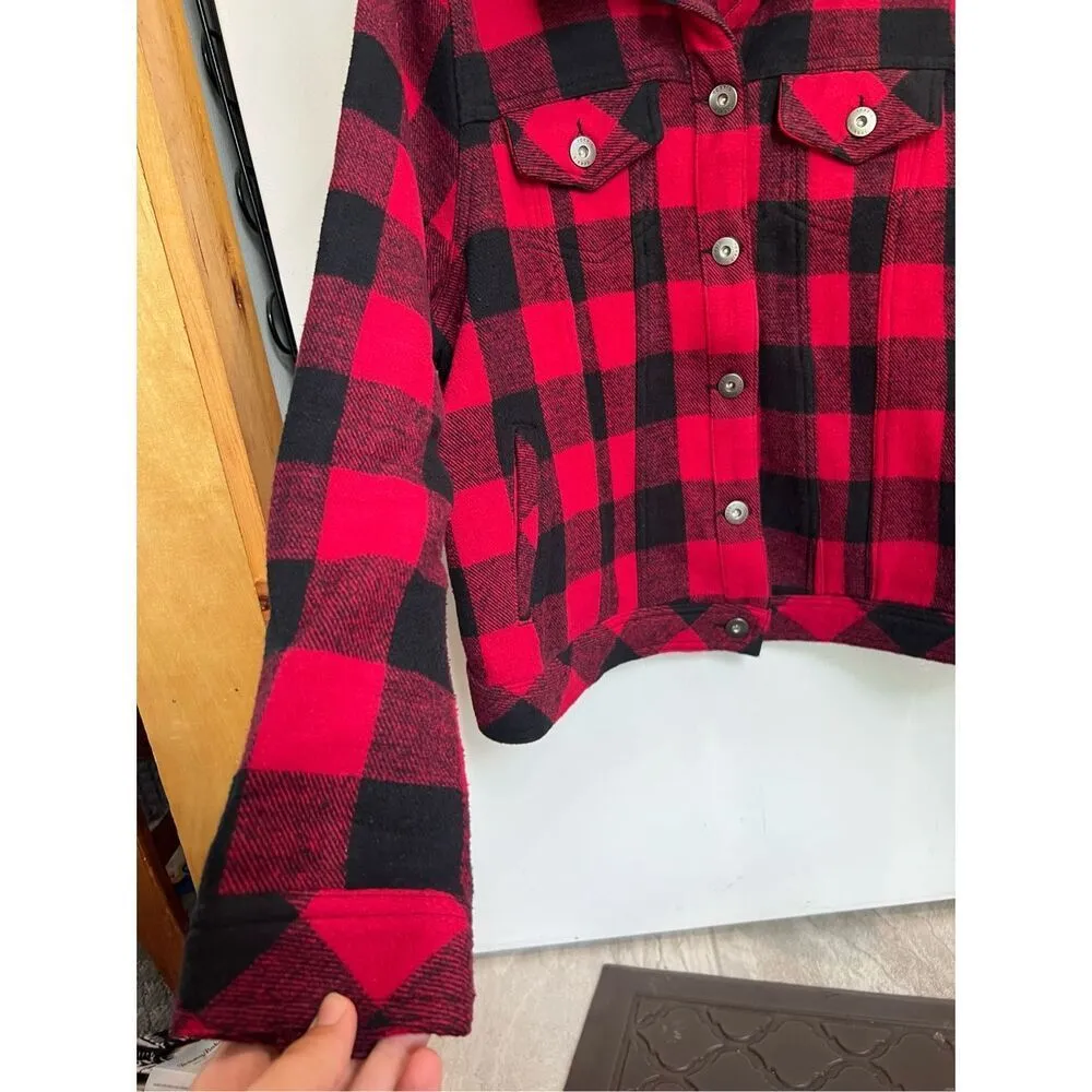 Torrid Black And Red Plaid Shacket Woman’s Size 1 - Image 6