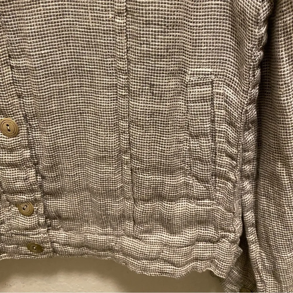 Flax  100% Linen Button Down Shacket Size P (4-6) - Image 6