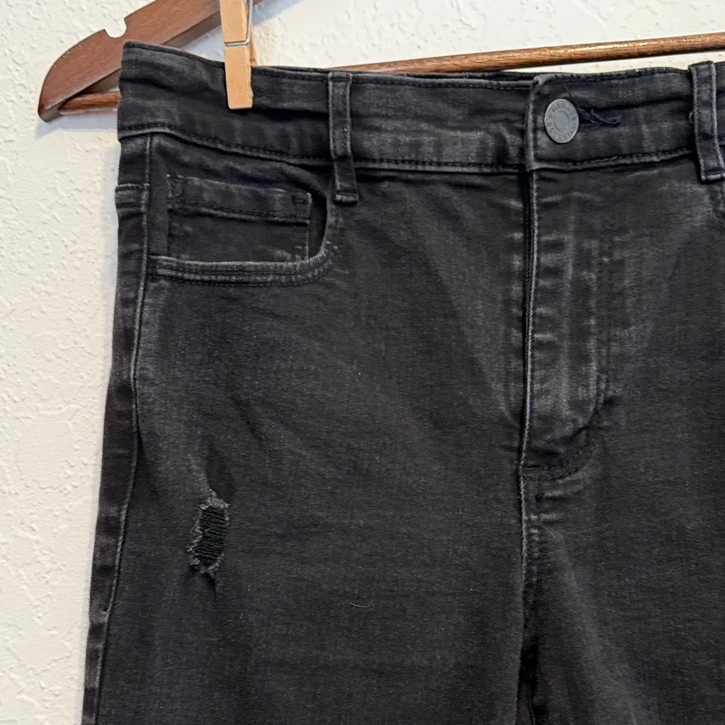 Garage Denim Black Distressed Ripped High Rise Skinny Jeans Size 5 / 27 Grunge - Image 4