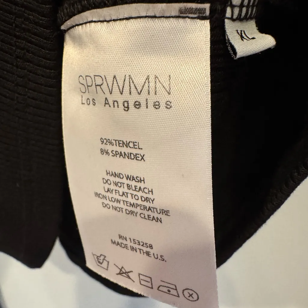 SPRWMN Black Ribbed Long Sleeve Baby Tee Size XL - Image 7