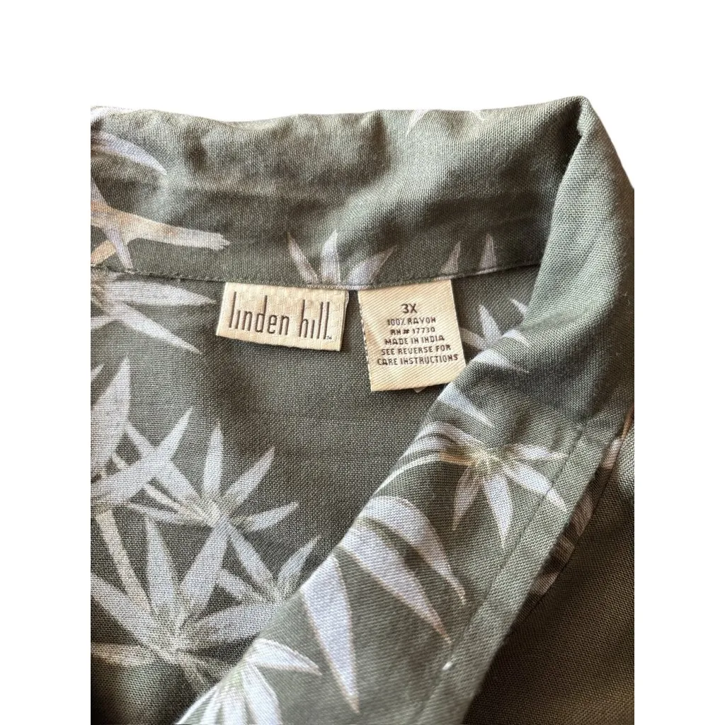 Linden Hill Women's Dark Green Buttoned Down Shirt Size 3X - Image 4