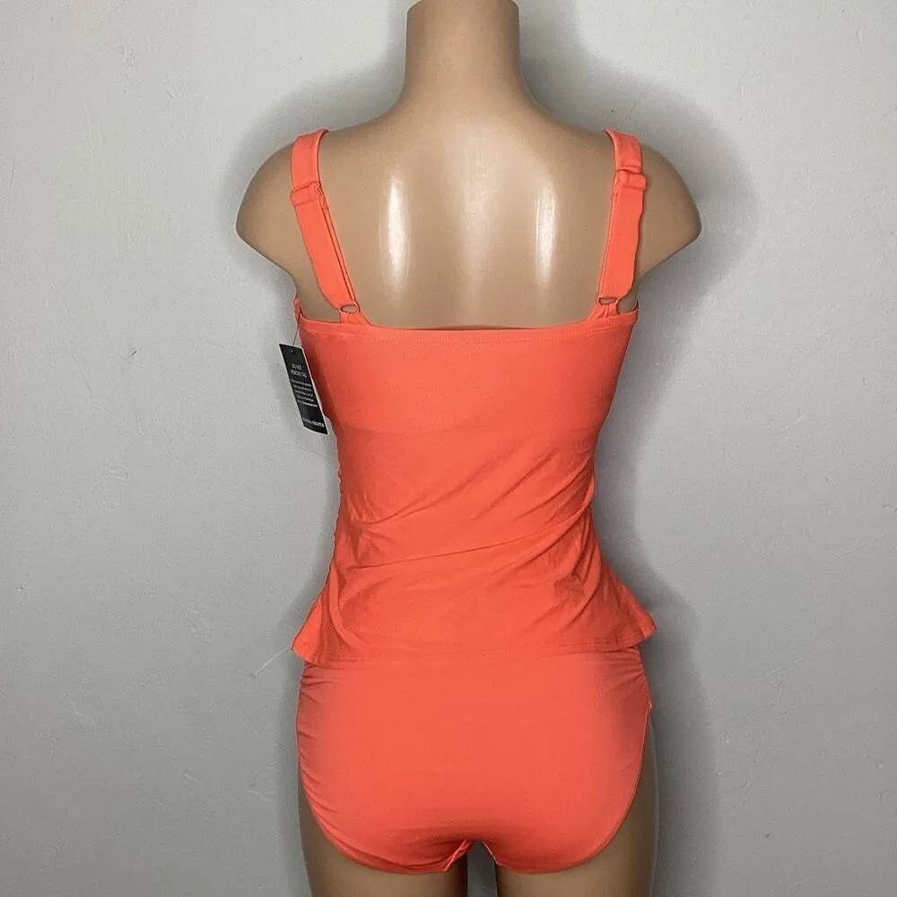 New. Carmen Marc Valvo orange tankini. M-top/L-bottom. Retails $169 - Image 7