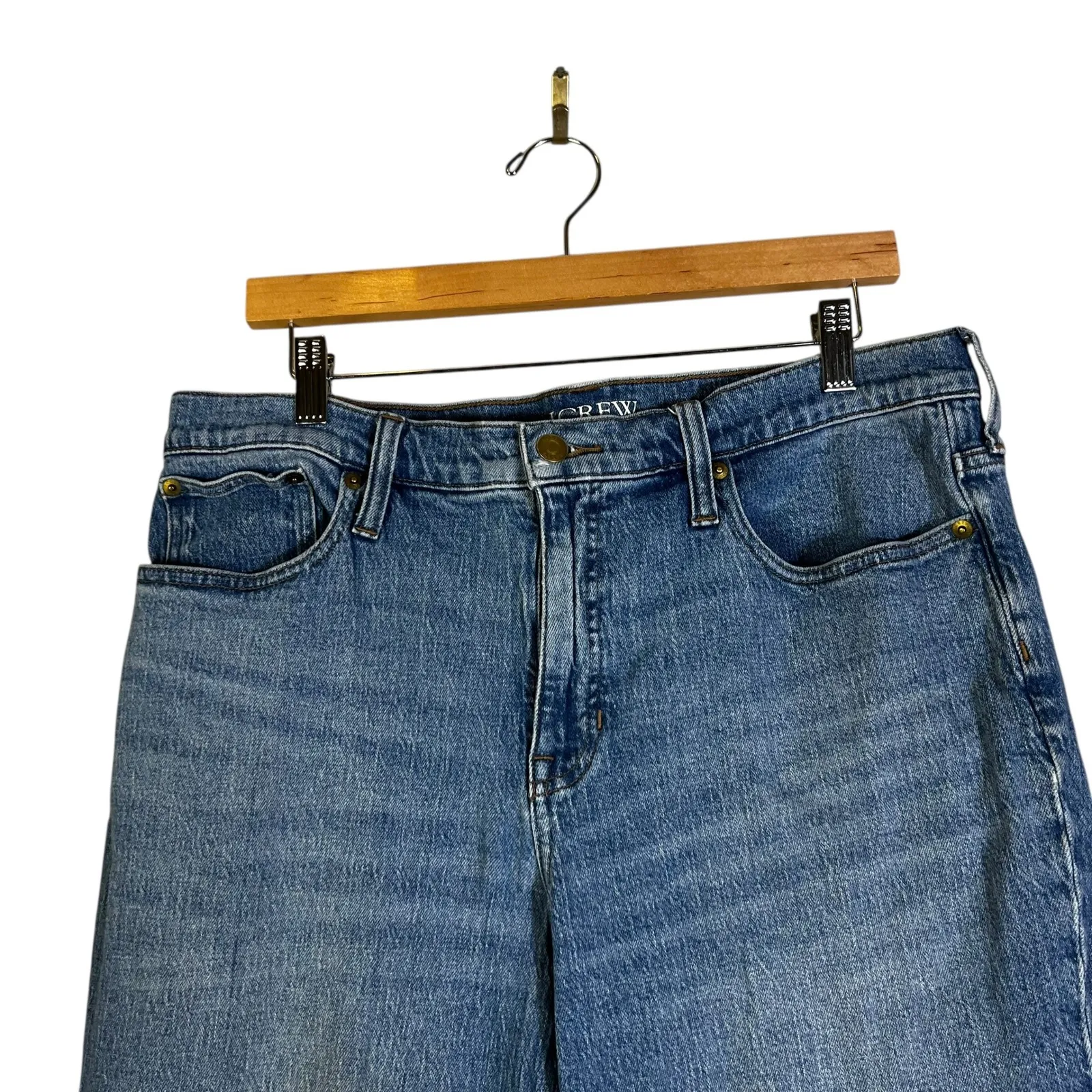 J. Crew Mid Rise 90s Classic Straight Leg Blue Denim Jeans Size 32 - Image 2