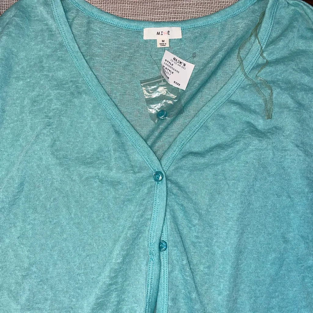 New size medium woman’s light blue/green cardigan Blue - Image 2