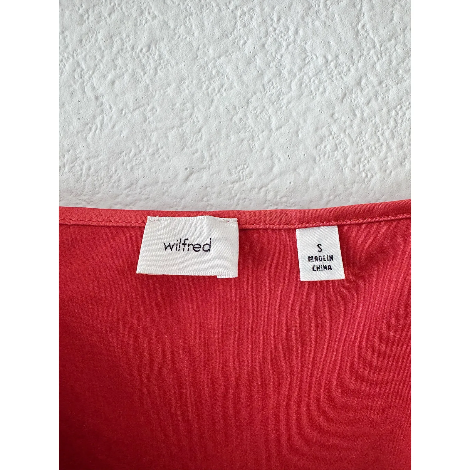 Wilfred Red Lace Trim Slip Dress Bias Cut Silky Cami Style Size Small - Image 4