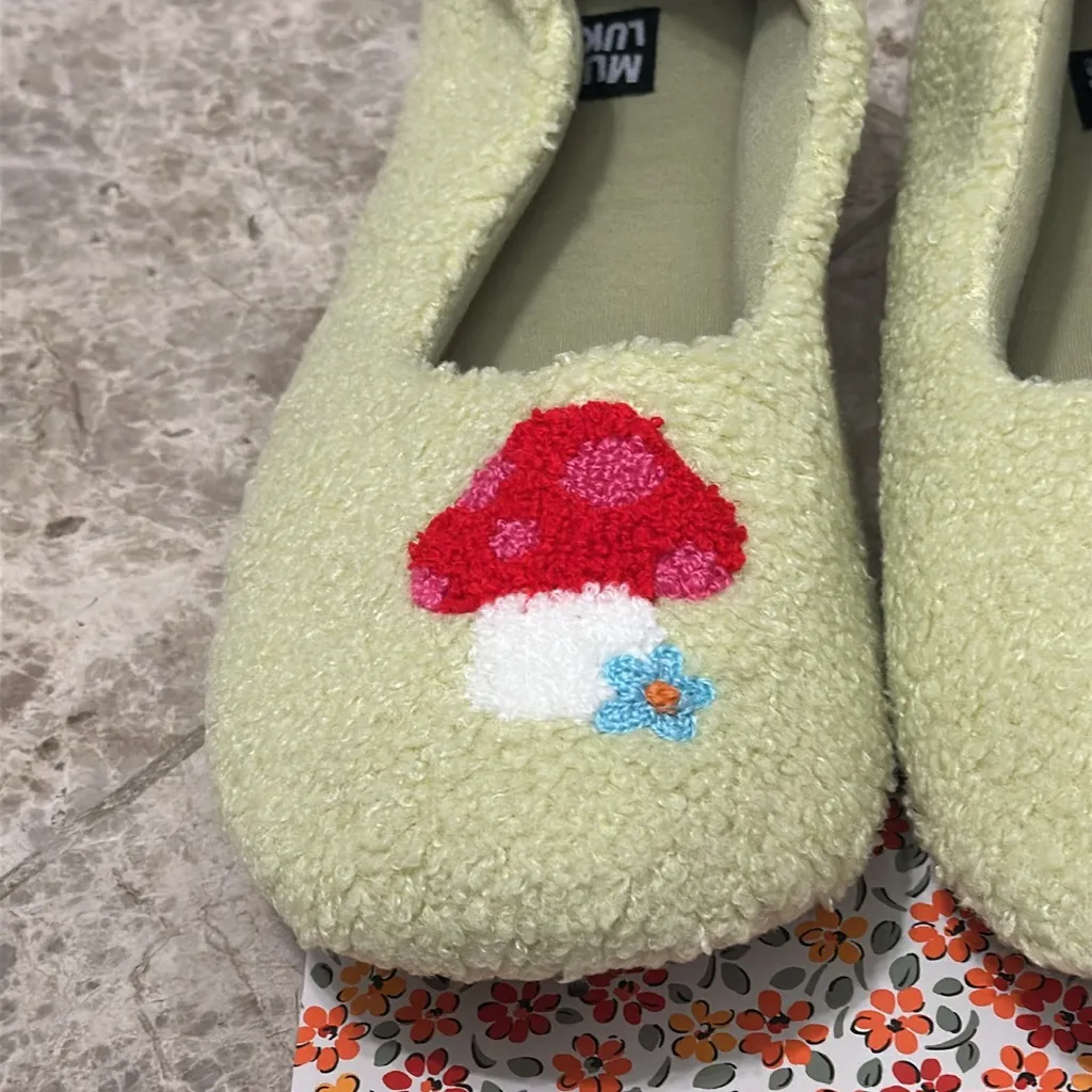 Muk Luks Ballerina Slippers NEW Lime Mushroom Green Size undefined - Image 3