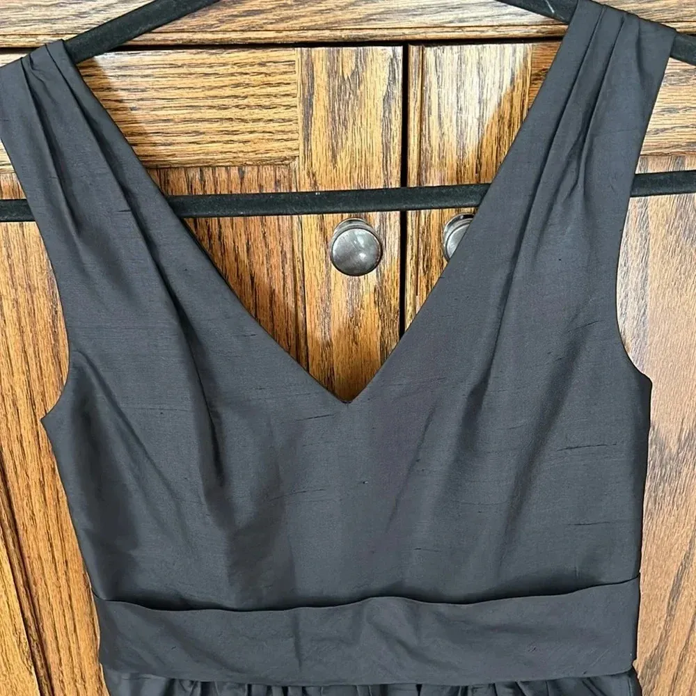 WHBM Faux Wrap 100% Silk  V Neck Lined fit‎ flare party ballet Dress Cocktail 6 - Image 7