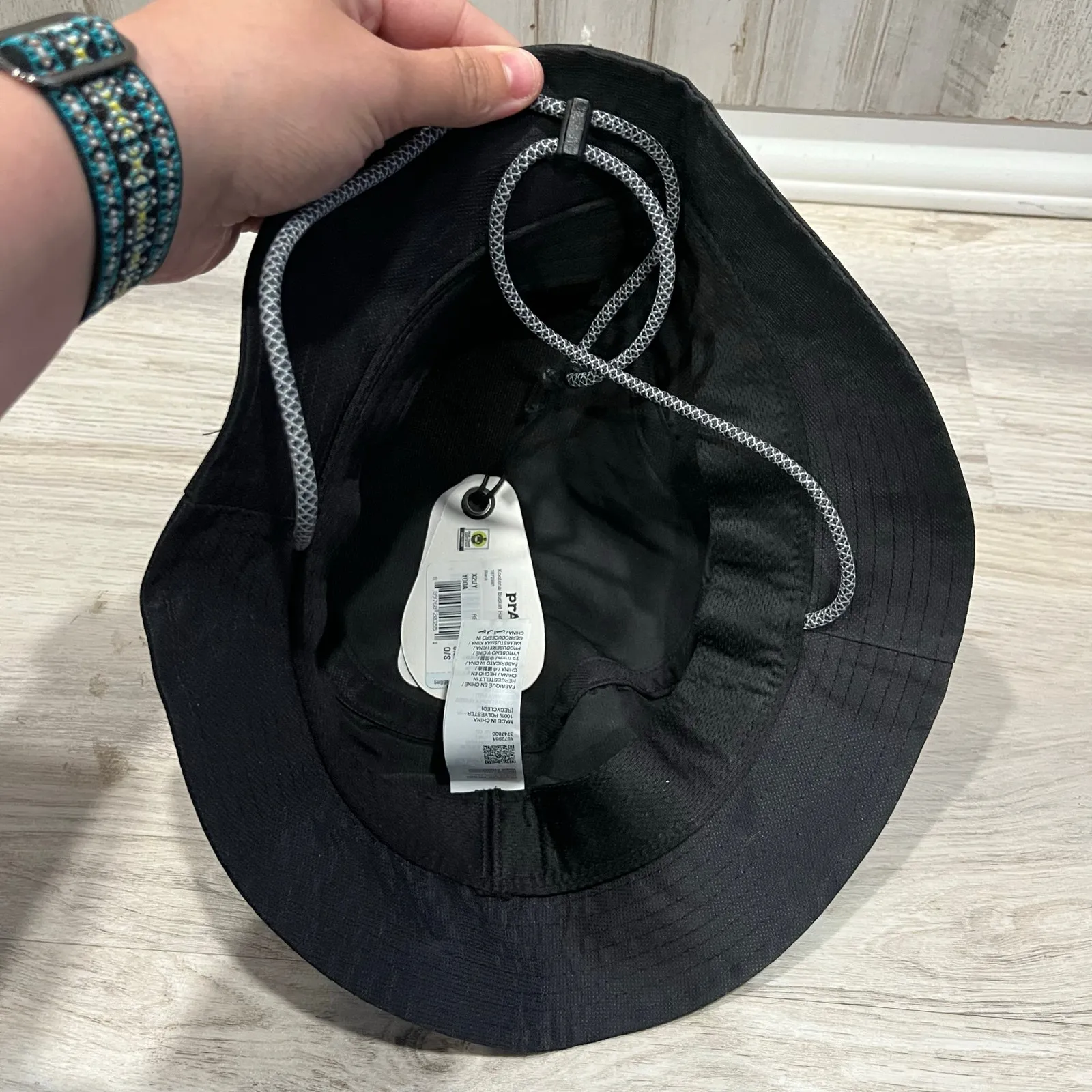 New Prana Kootenai Bucket Hat Black UPF 50+ 90s Outdoor Gorpcore Hiking Sun - Image 3