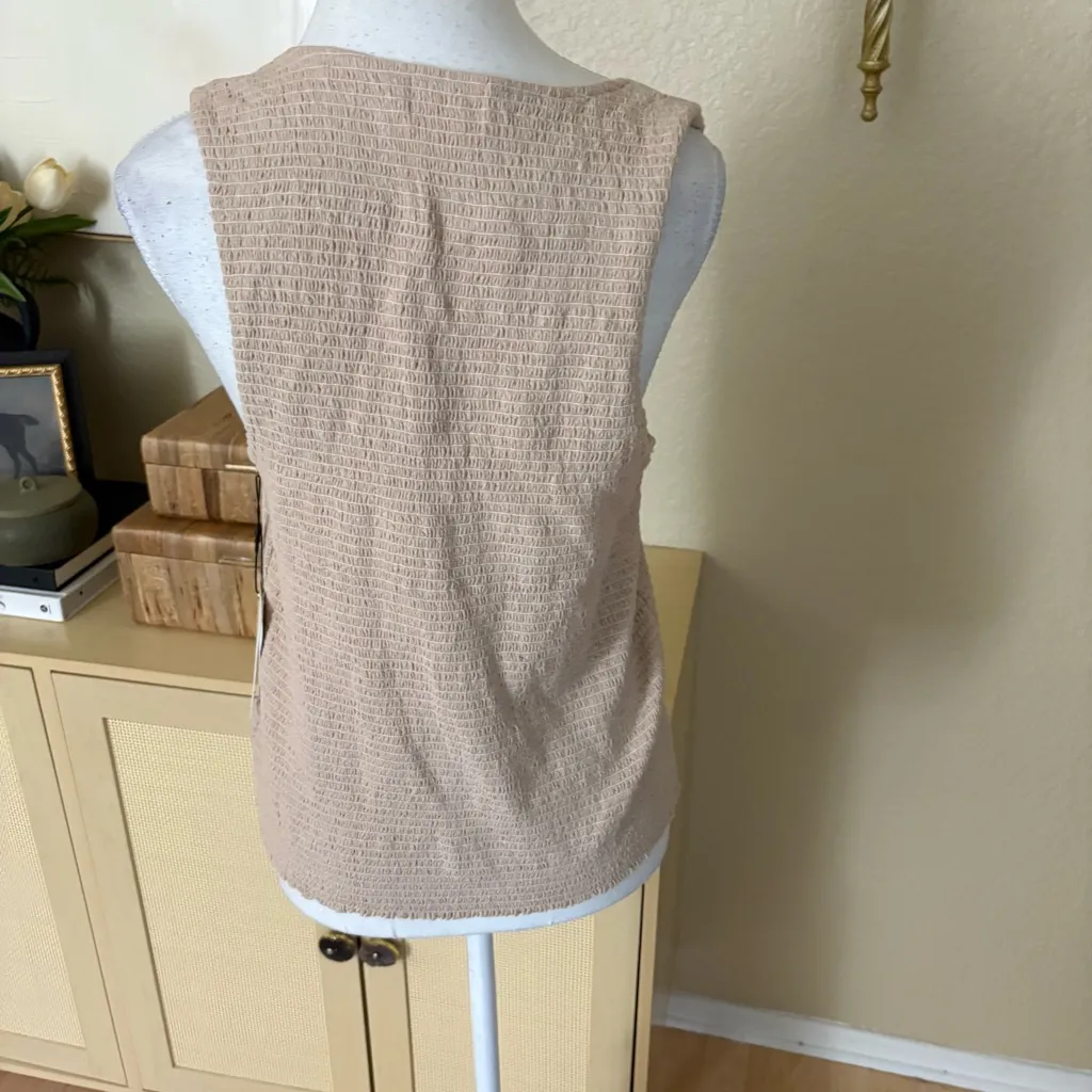 NATION LTD Bella‎ Smocked Tank in Almond Milk Size XL NWT - Image 4