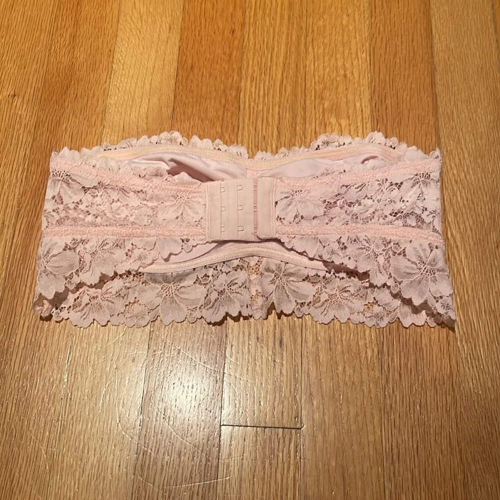Auden Pink Lace Bandeau Strapless Bra Size Small - Image 2