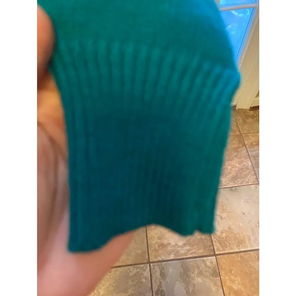 Women's vintage 1980’s Plain Jane Green Sequin Sweater Dress Size L Size L - Image 3