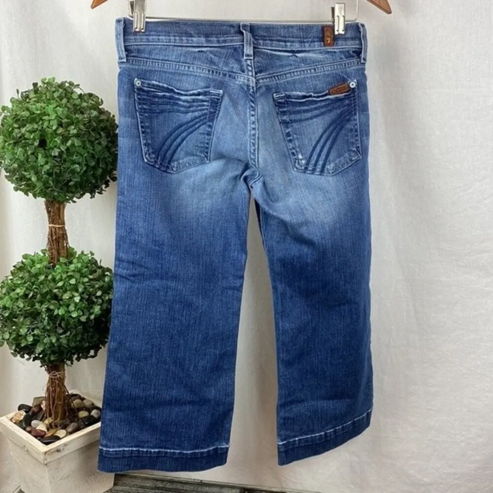 7FAMK Blue Cropped Dojo Low Rise Jeans 26 - Image 2