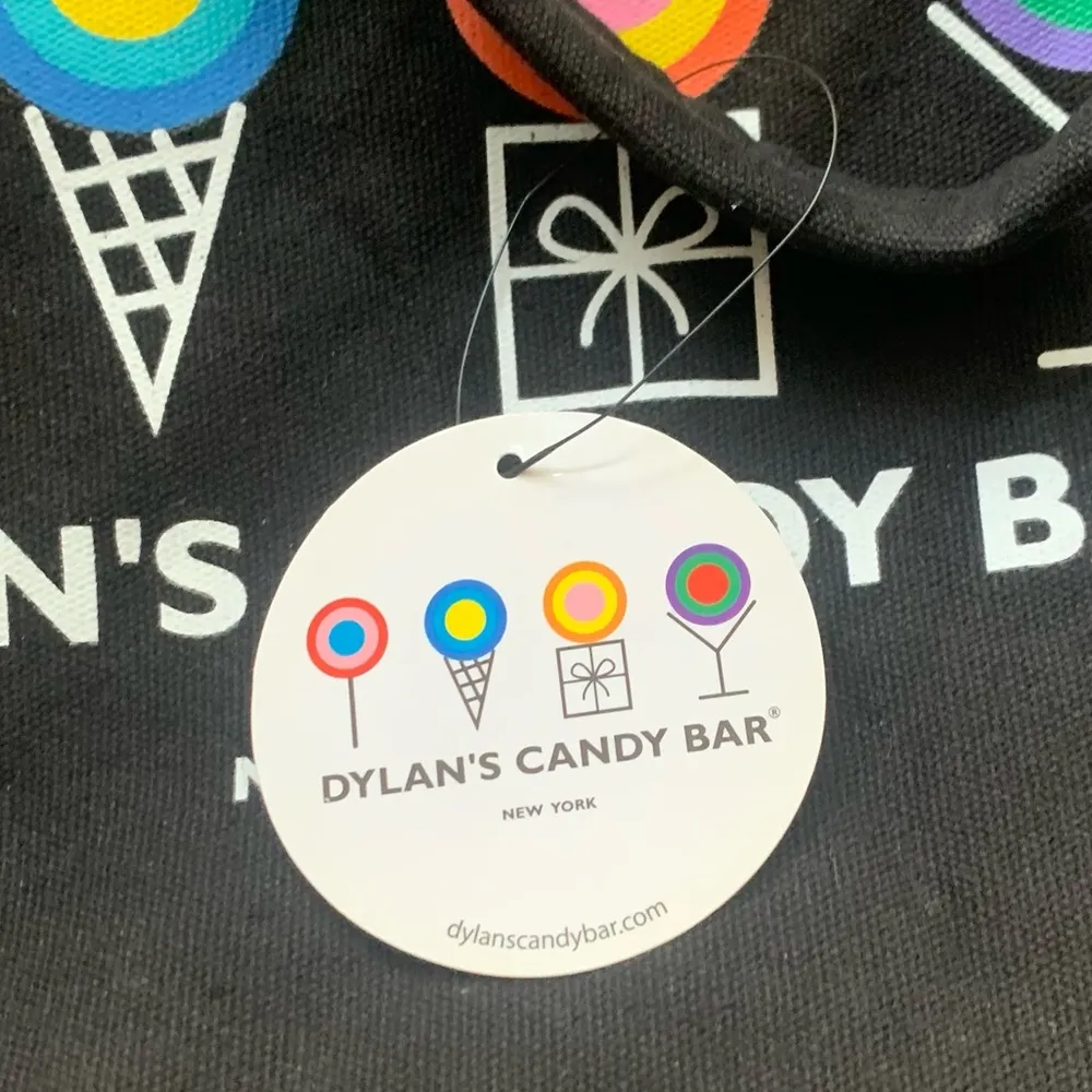 Retro Dylan's Candy Bar New York Black Canvas Tote Bag Y2K New With Tags - Image 4