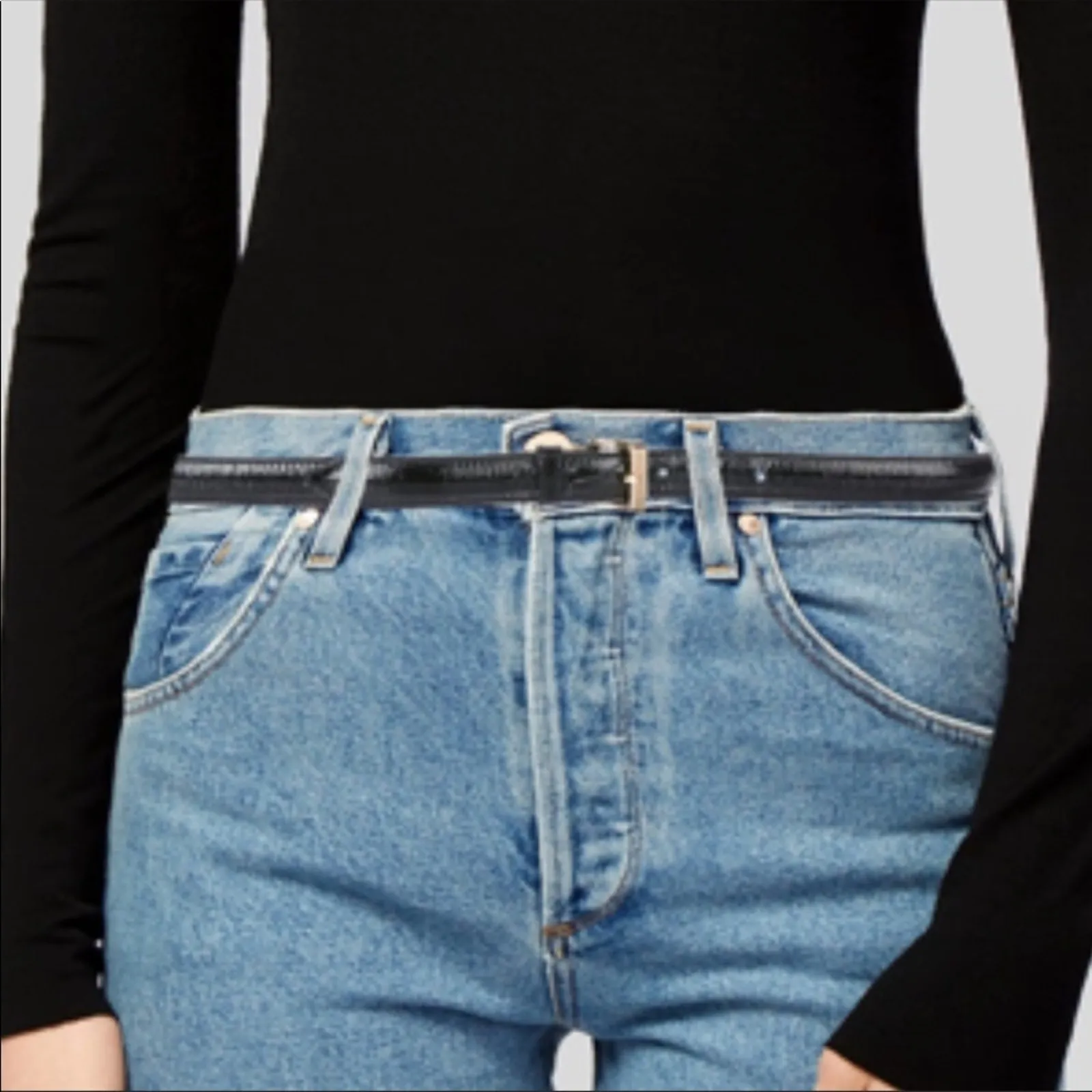 Burberry Kessock Patent Leather Skinny Belt New with Tags Size 105 / 42 - Image 2