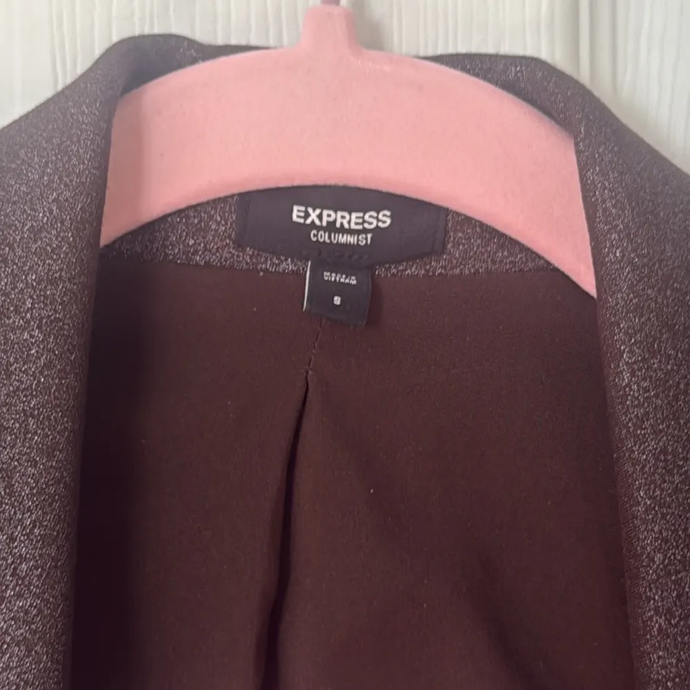 Express metallic Brown Blazer columnist  Suit Jacket small - Image 2