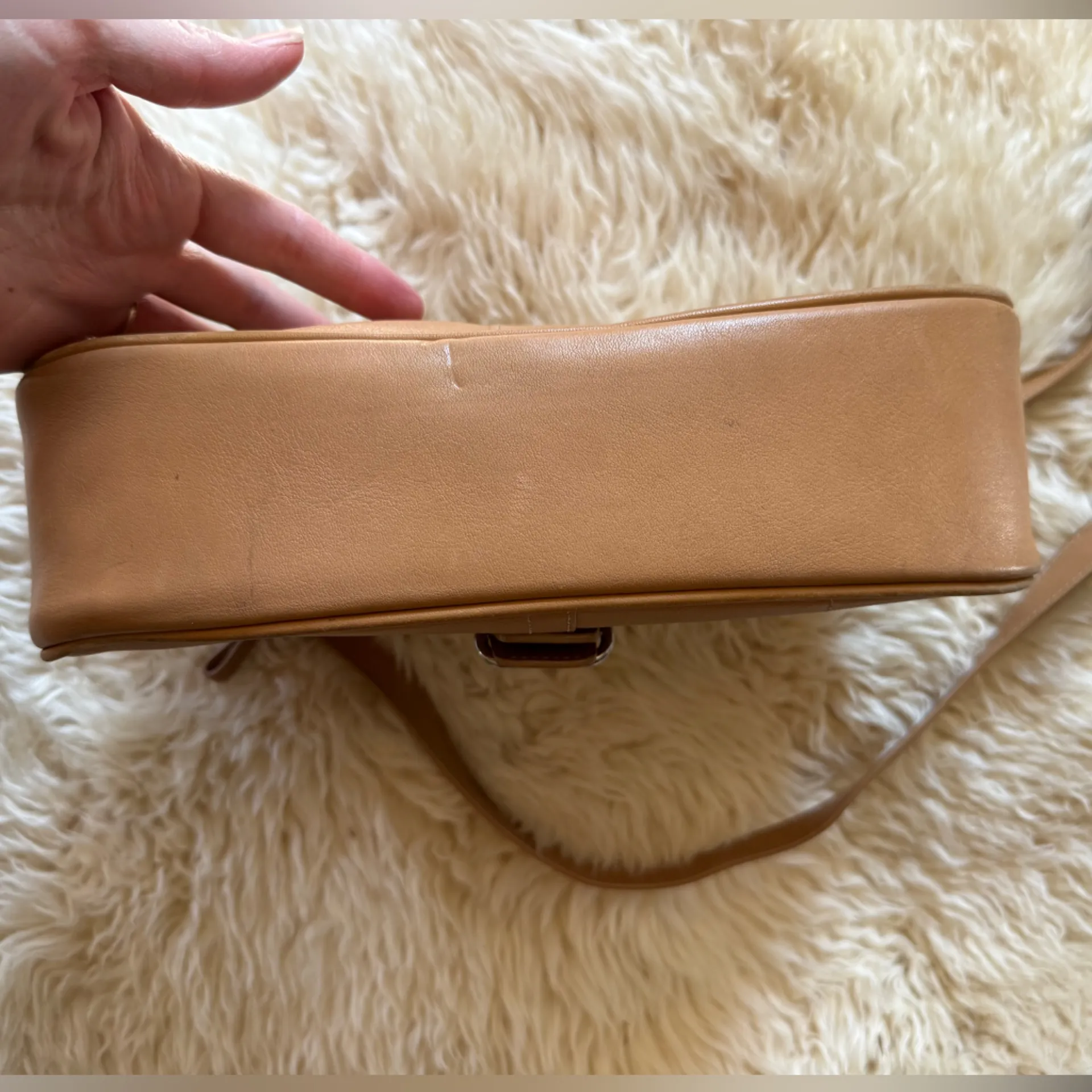 Vtg COACH Hampton camel leather Y2K Demi small shoulder bag 7540 - Image 5