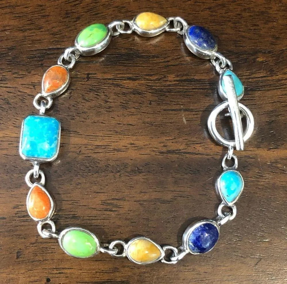 BARSE Turquoise Semiprecious Sterling Silver Toggle Bracelet - Image 4