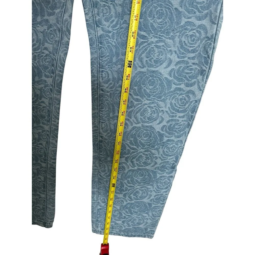 Habitual Jacquard Rose High Waist Barrel Leg Jeans Size 6/28 - Image 12