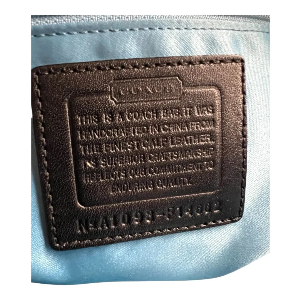 Coach Patent Leather Signature Embossed Tote Handbag - Image 8