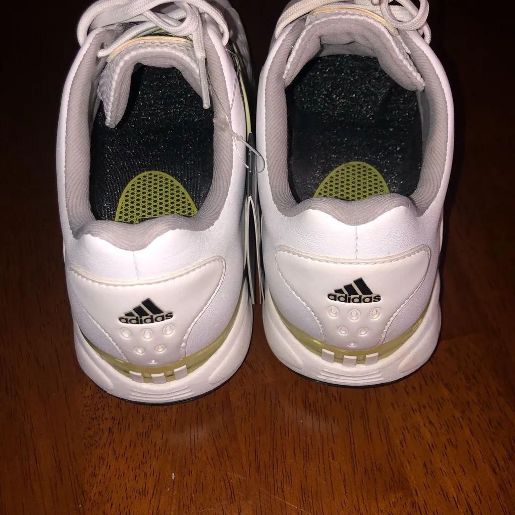 Adidas power and grid‎ white/light green stripes.  Golf shoes 6.5 - Image 4