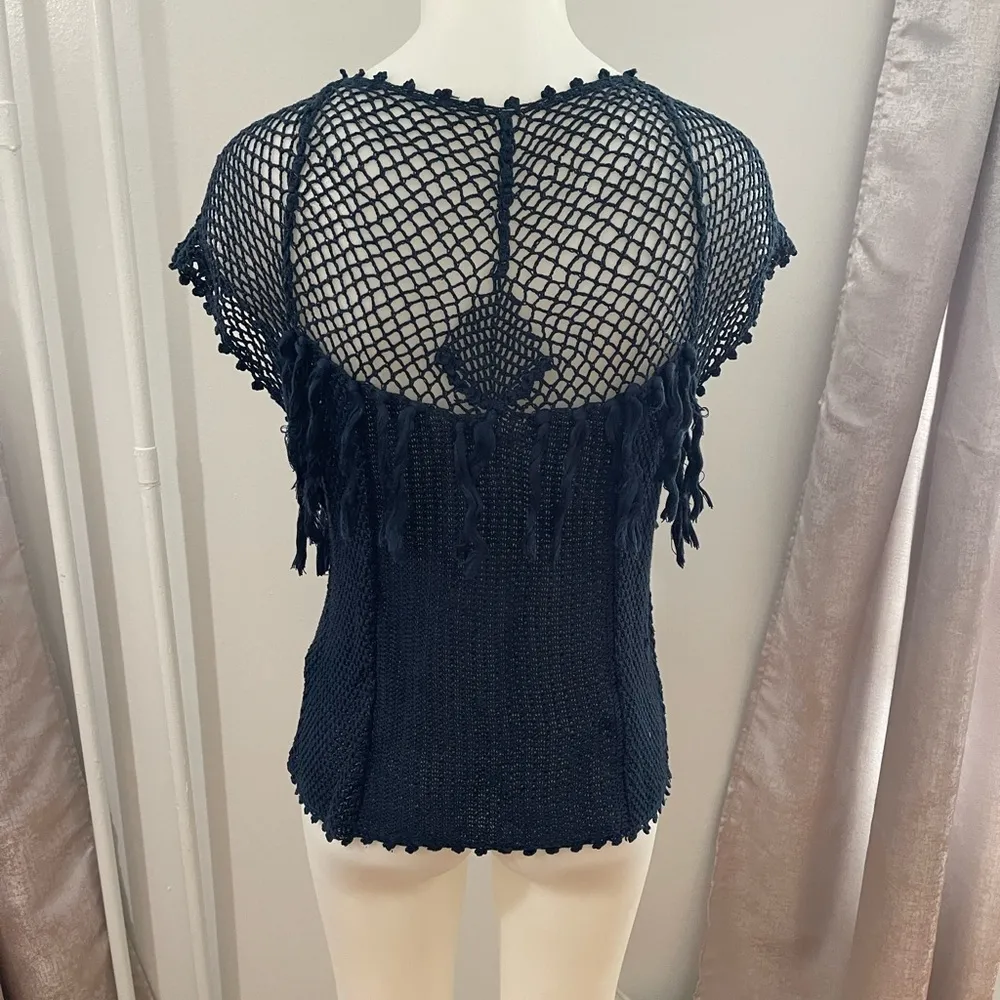 Ulla Johnson Fringe Crochet Top szS - Image 3