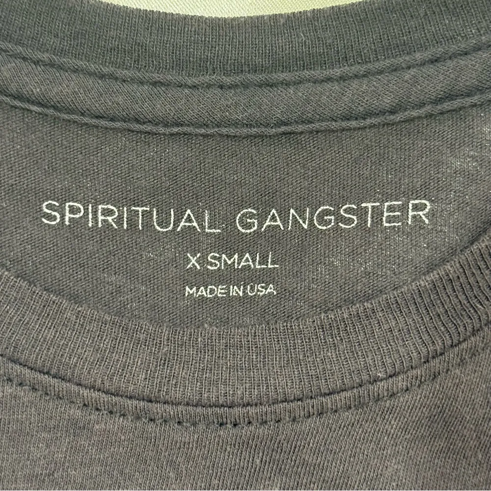 Spiritual Gangster Script Graphic Muscle Tank Top Black Spellout Size XS Yoga - Image 7