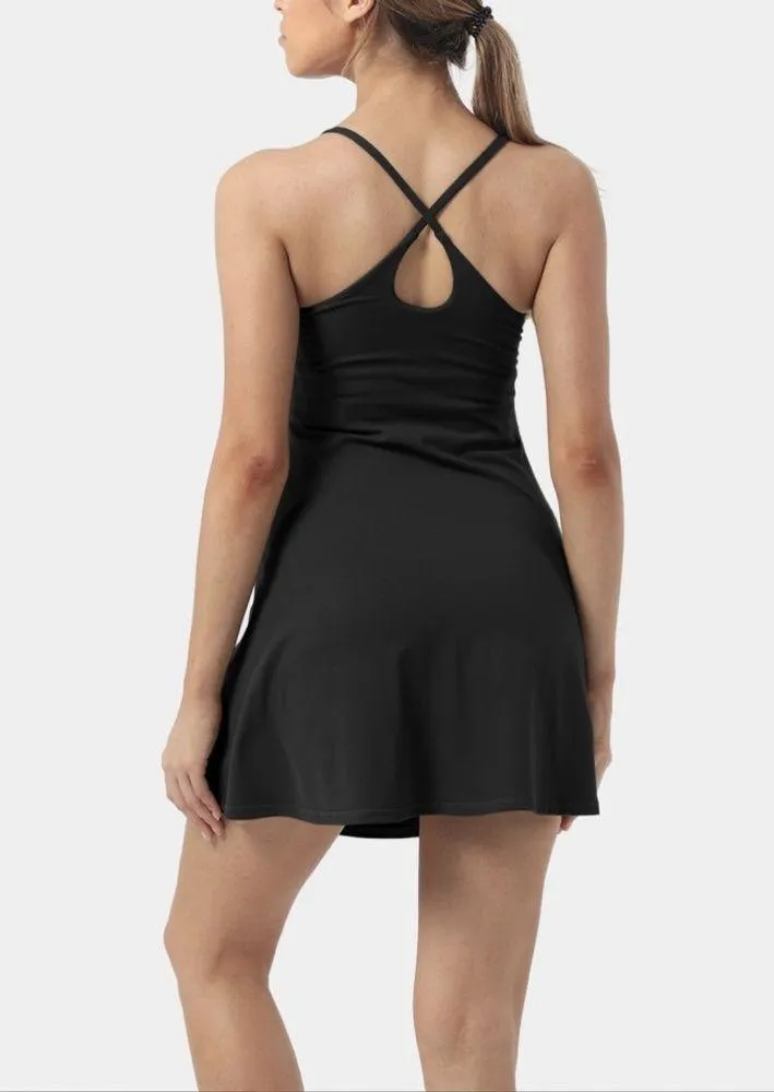 COPY -  Women Black 2 in 1 with flare activity dress - Image 5