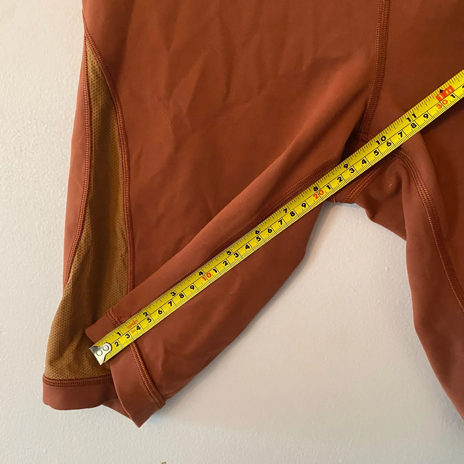 Lululemon Orange Everlux and Mesh High-Rise Biker Shorts 10" Women's size 10 - Image 11