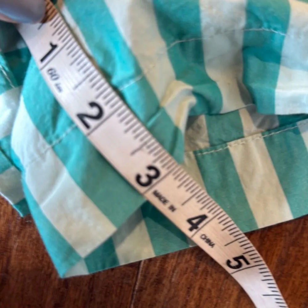 A New Day striped green smocked waist high rise shorts small - Image 6