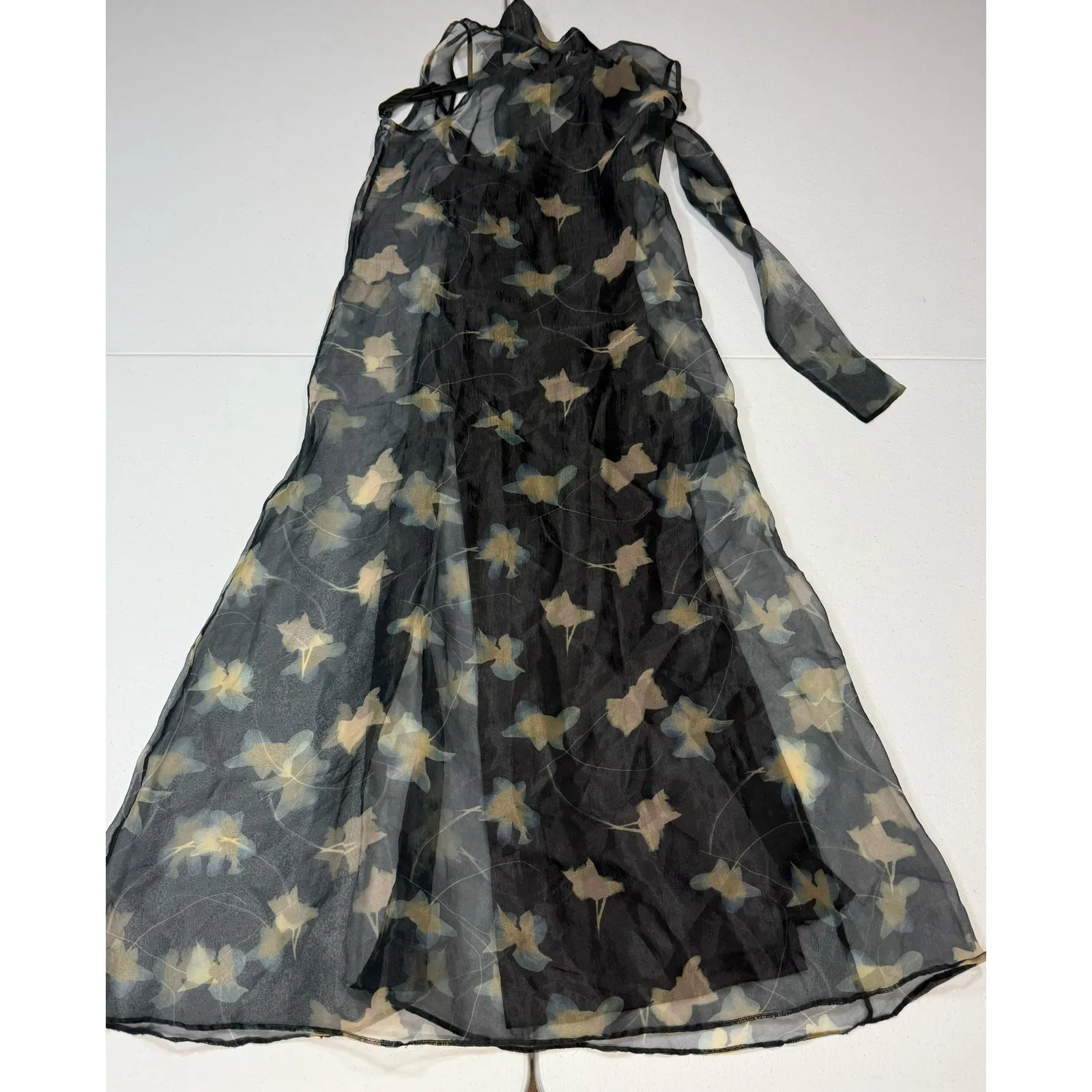 Staud ALBEE DRESS BOTANICAL
SHADOWS sheer maxi dress Small - Image 5