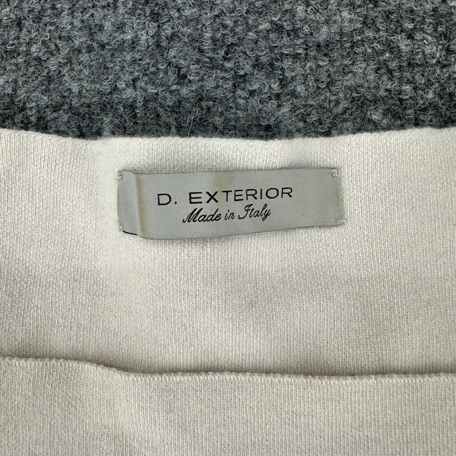 D. Exterior Mohair Cashmere Sweater Dress Cream and Black Knit Midi XS - Image 5