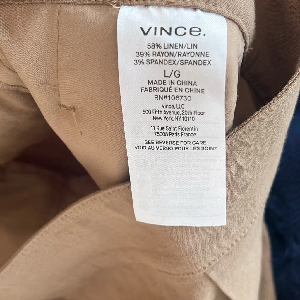 Vince linen blend wide leg pants size large‎ - Image 5