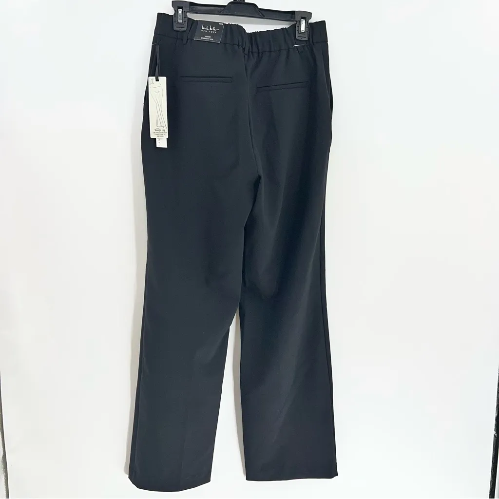 Nicole Miller Hi-Rise straight leg dress pants black size 8 4-way stretch NWT - Image 3