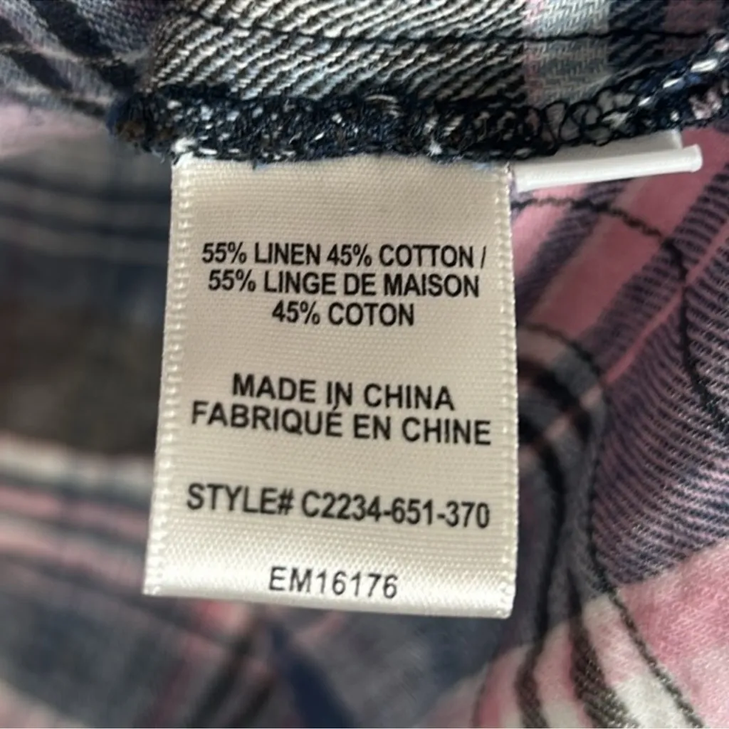 Cloth & Stone linen cotton one shoulder ruffle one shoulder top size large Y2K - Image 7