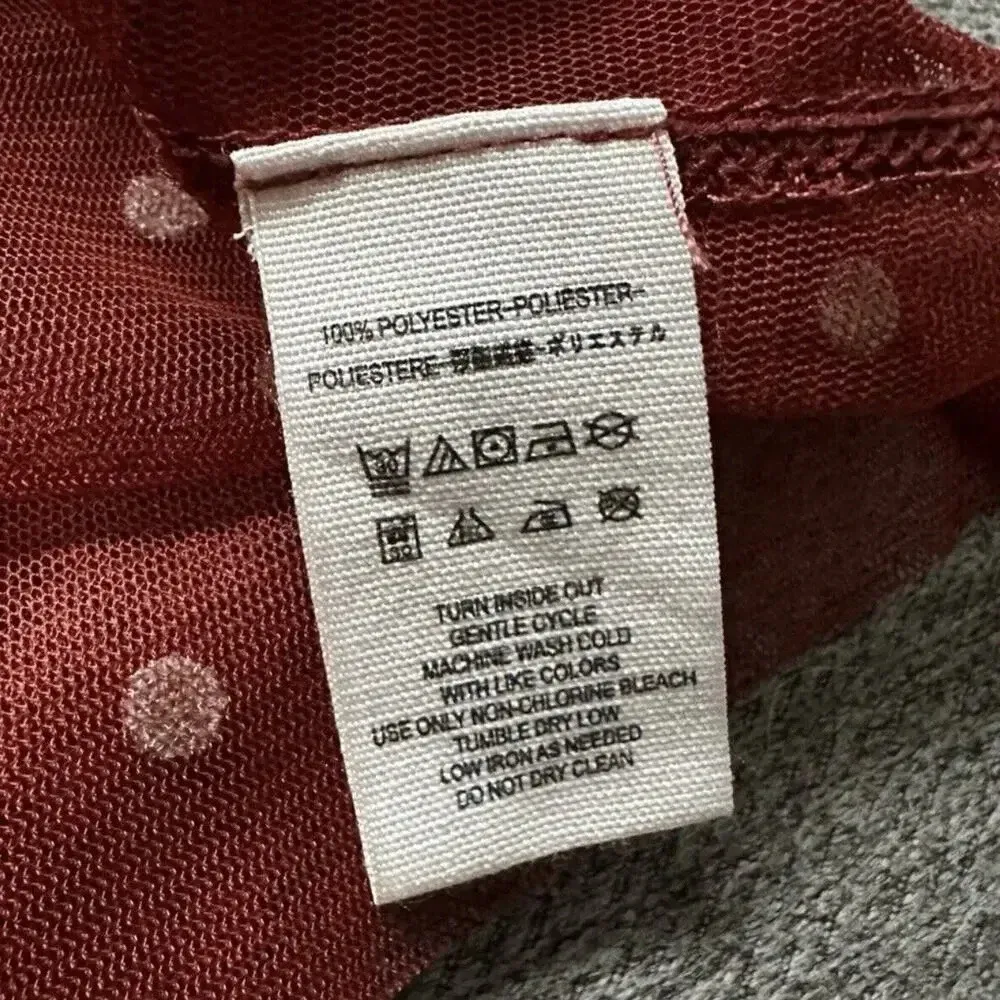 Free People Saya Polka Dot Sheer Mesh Tulle Baby Doll Tunic Top XS - Image 9