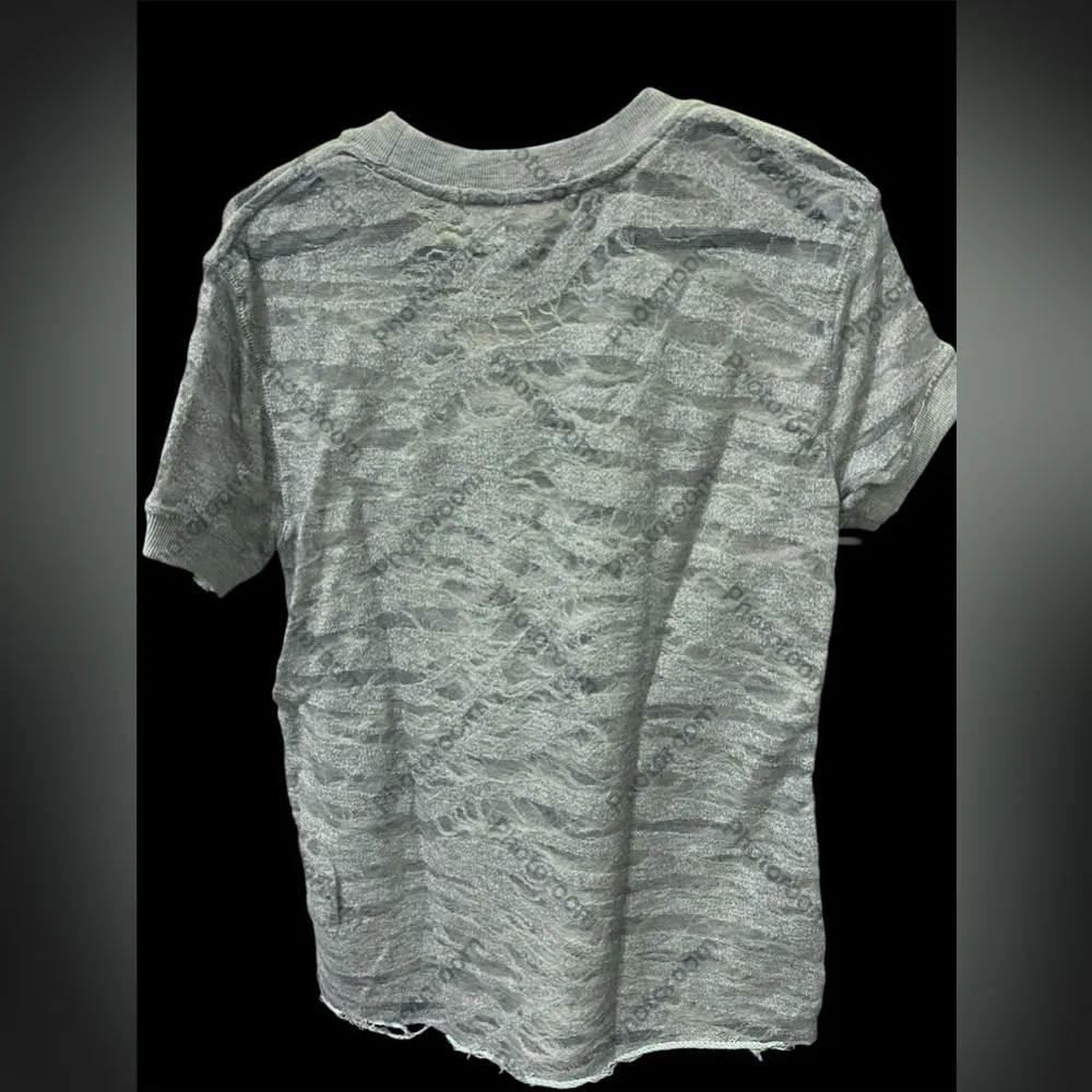 IRO Gray Short Sleeve Tee with Textured Look - Image 3