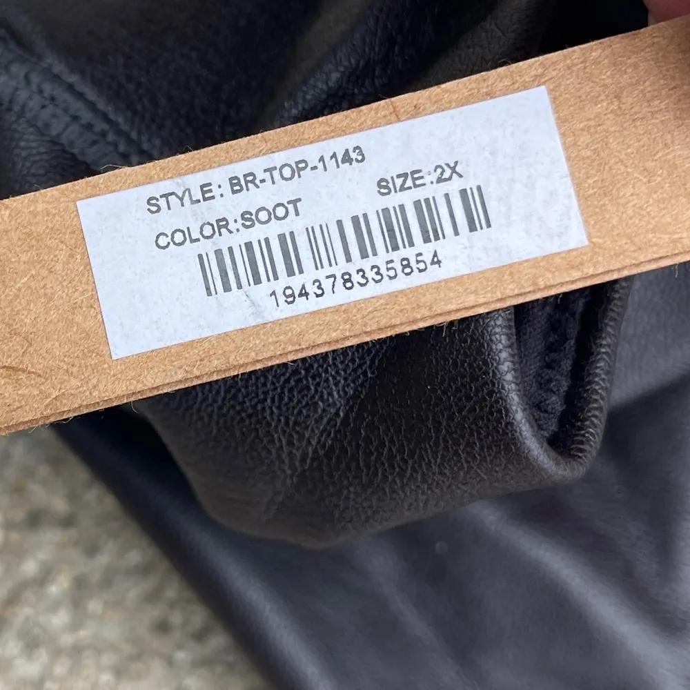 SKIMS Faux Leather Bralette Size 2X Soot BR-TOP-1143 NWT NEW - Image 4