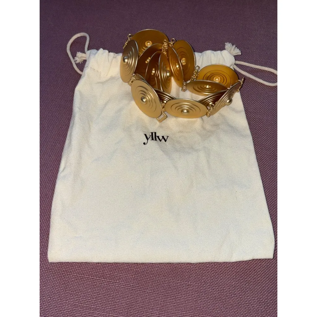 YLLW THE LABEL Marbella Belt in Matte Gold One Size New Womens Chain - Image 4